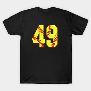 Fastpitch Softball Number 49 #49 Softball Shirt Jersey Uniform Favorite Player Biggest Fan T-Shirt